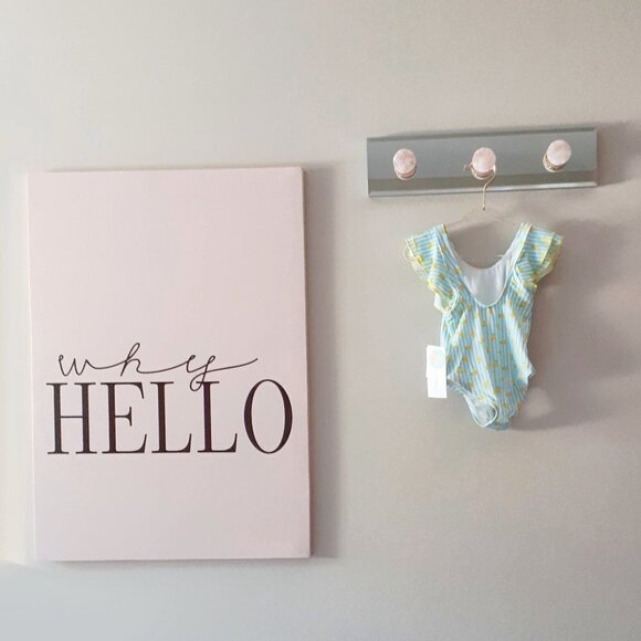 NWT Mia & Miles lemon stripe one piece swimsuit - Picture 3 of 3